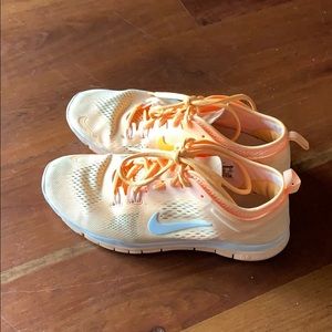 Orange Nike Free Tennis Shoes